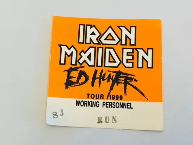 Iron Maiden Rare Official 1999 Ed Hunter World Tour Eddie VIP Back Stage Pass