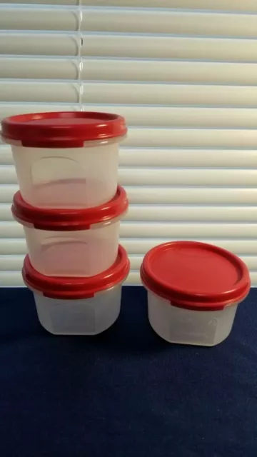 Tupperware Modular Mate rond 1. Lot de 4. Rouge ! Neuf !