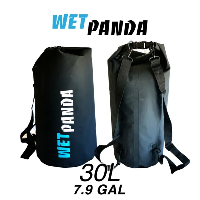 Wet Panda Waterproof Dry Bag Black 30L for Kayaking, Rafting, Fishing, Swimming