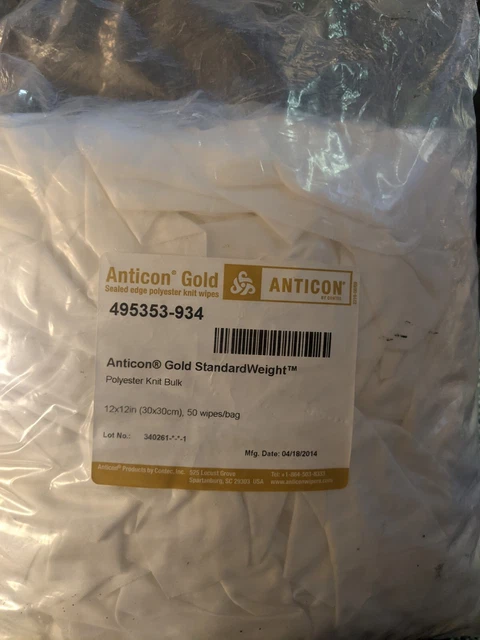 ANTICON 495353-903 GOLD STANDARD WEIGHT POLYESTER KNIT BULK 75 wipes/bag