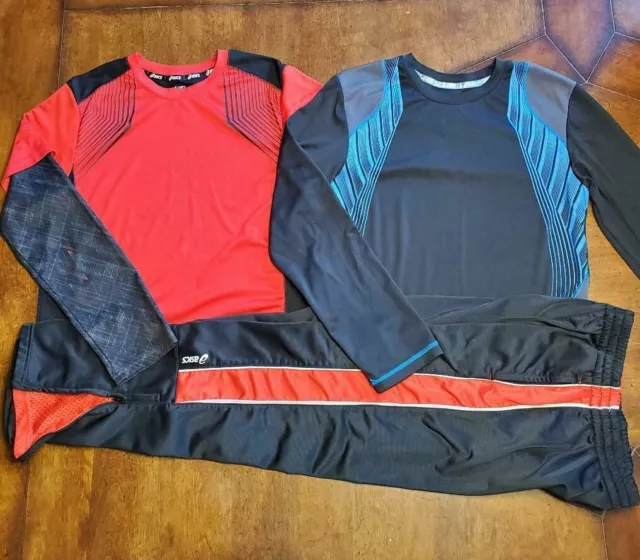 ASICS Athletic Track Pants & 2 Long Sleeve T-Shirts Youth Boys L Large 14/16