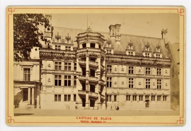 Cabinet Card - CHÂTEAU DE BLOIS (François Ier) Antique Found Photo 1880s France
