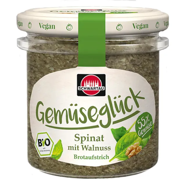 Schwartau Gemüseglück Bio Crema Spalmabile Spinaci Con Noce