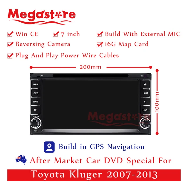 7& CAR DVD GPS Head Unit Player Stereo Radio Navi For Toyota Kluger