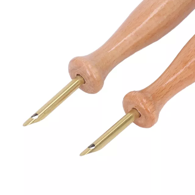 2 Sets Punch Needle Metal Wooden Thickened Handle Punch Needle Tool Spares XXL