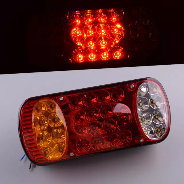 12V Rear Tail Light Brake Stop Lamp Indicator Trailer Truck Van Caravan