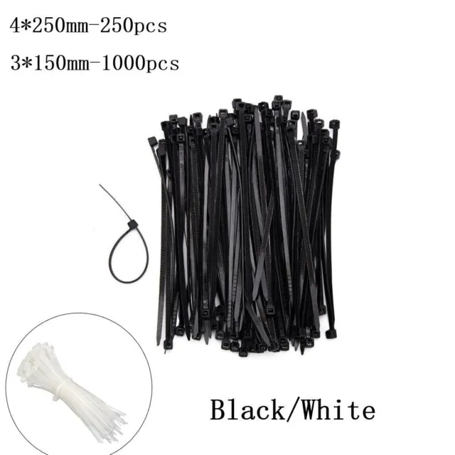 Attaches de câble en nylon résistant aux UV 250/1000x cravate de câble noir e