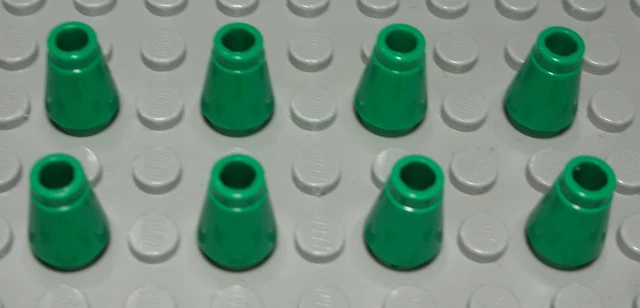LEGO BRICK CONE 1X1 Green 8 Pieces £2.51 - PicClick UK