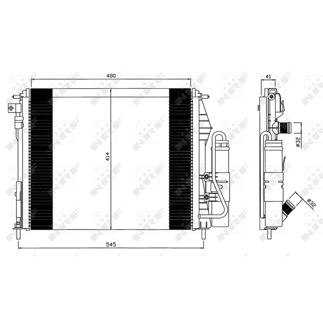 Nrf 350425 Condensateur Climatisation Avec Sèche-linge - Aluminium 535x638x12mm