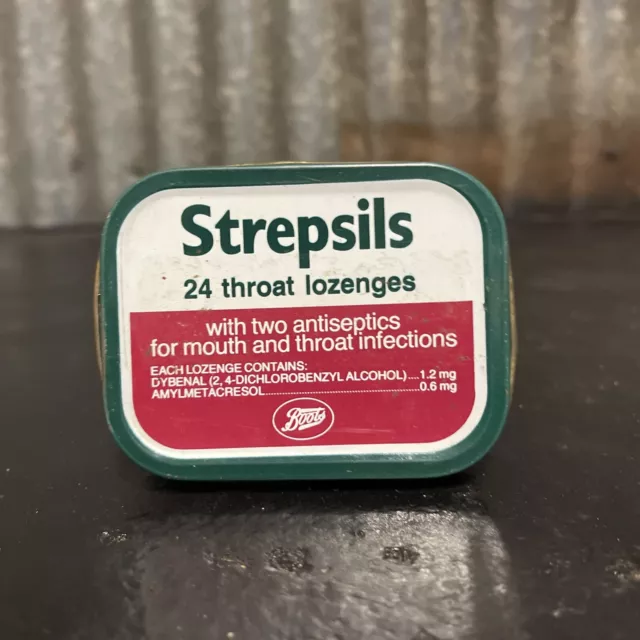 STREPSILS ANTISEPTIC LOZENGES Small Size Vintage Tin