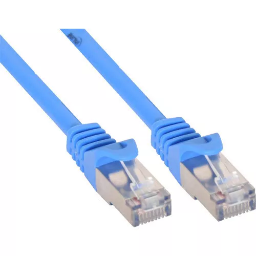 3x InLine Cat 5e Patchkabel F/UTP RJ 45 - Stecker Folienschirmung blau 0,5m