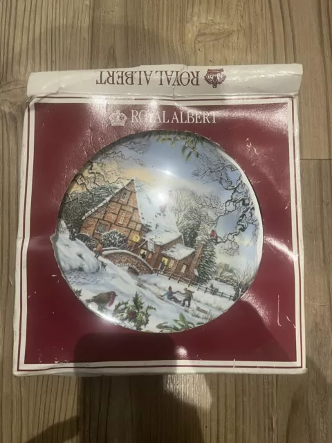 Royal Albert Dream Cottages Winter Collectors Plates By Peter Riverford