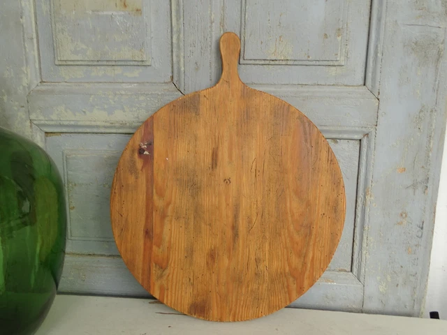 X2612 Altes Backbrett | Küchenbrett | rund | Kuchenbrett | Durchmesser ca. 44 cm