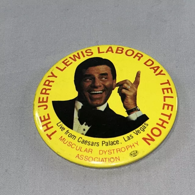 Rare Vintage Jerry Lewis Labor Day Telethon Live From Caesars Palace 3" Button
