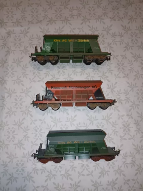 Lot Wagons Liliput Ho Wagon Marchandises Wangon Trémie Train Électrique Ho 1/87