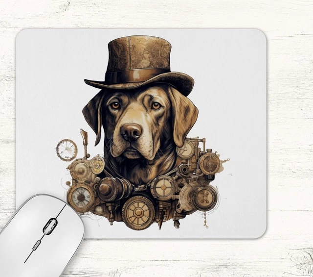 Steampunk Labrador Dog Neoprene Mouse Pad Mat #7