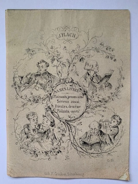 Ex-libris FLACH Jacques, 86 x 68 mm, Moeder 115a, F0428,  graveur Grosskost F.