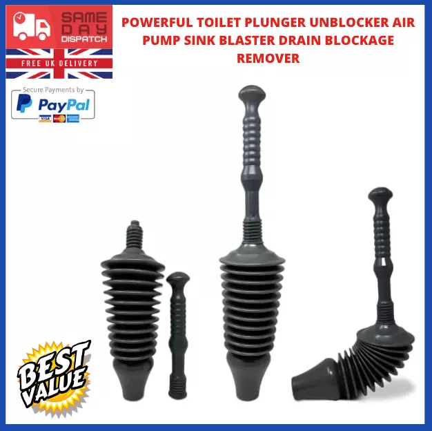 Powerful Toilet Plunger Unblocker Air Pump Sink Blaster Drain Blockage Remover