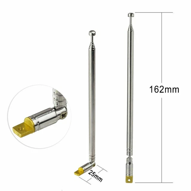 Antenna Telescopica 132mm 6 Sezioni SMA Maschio - Ricambio Per Radio, TV, Fai Da Te - DQZH-006