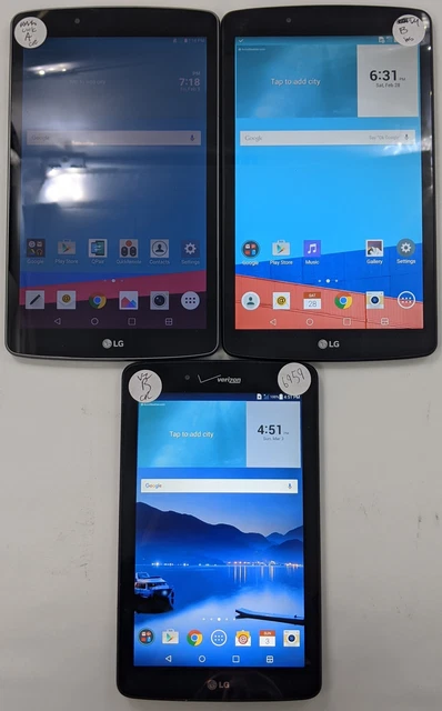 Assorted CDMA LG Tablets Good Condition Check IMEI Lot of 3