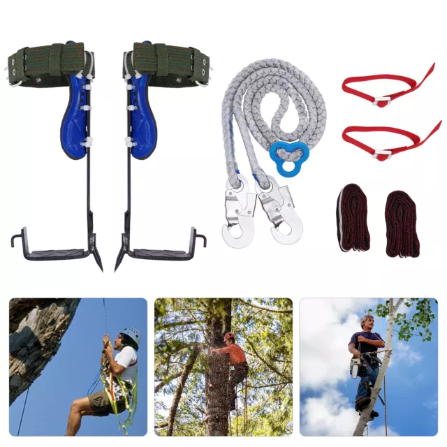 2 Gears Tree Climbing Spike Tool Pole Climbing Spurs W/Security Belt &Foot Strap