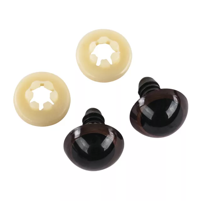 Safety Eyes Plastic 15mm Brown Dark With Washers 10 Pieces