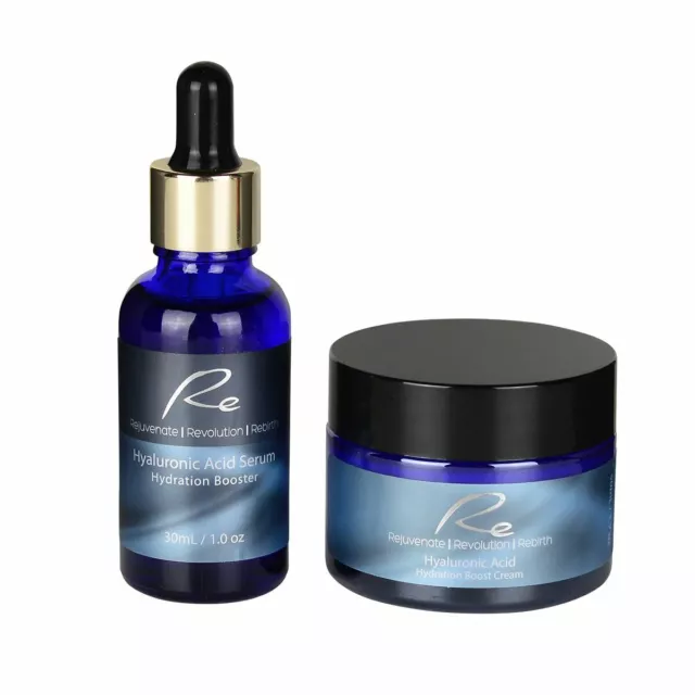 Re Hyaluronic Acid Hydration Boost Face Serum + Cream_ Anti-Aging Skincare AM/PM