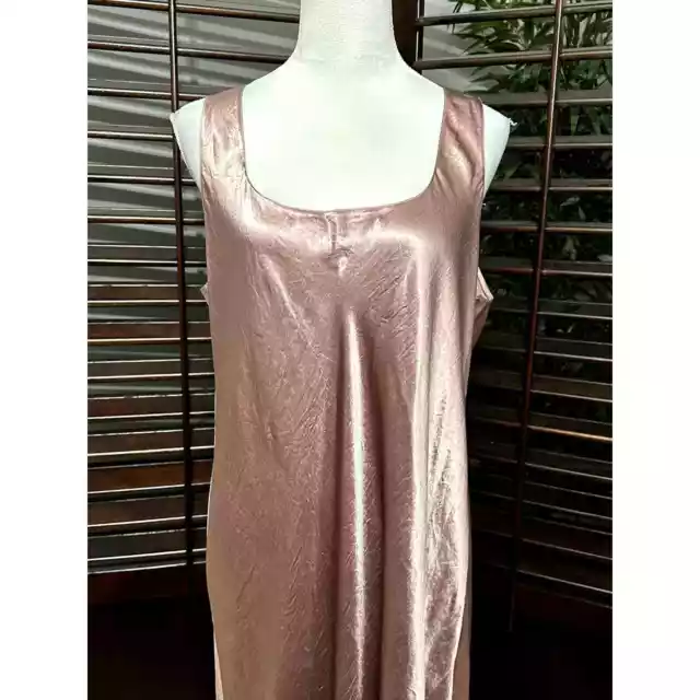 Vince Camuto Women's Plus Pink Satin Wide Strap Maxi Slip Dress XXL NWOT 3