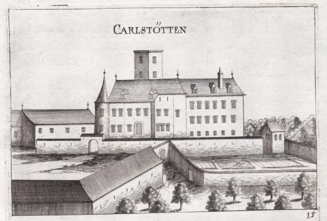 Karlstetten Sankt Pölten-land Incisione Stampa Antica Vischer Austria 1672