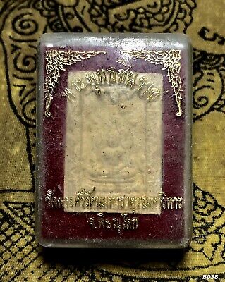 Somdej Phra Buddha Chinnarat Thai Amulet Pendant Talisman Old Box Necklace B38