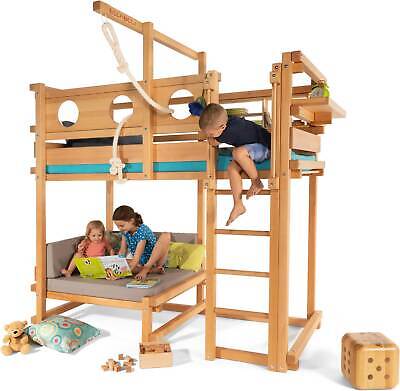 Spielbett Billi-Bolli Kiefer Massiv Dachschrägenbett aus Massivholz für Kinder Kinderbett 