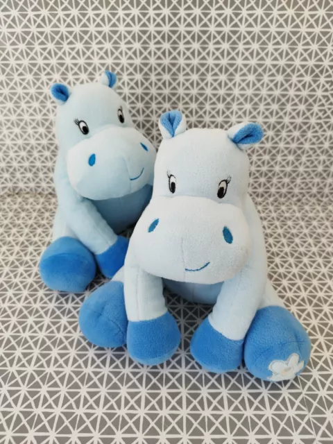Doudou peluche grelot hippopotame Arthur et Lola Bebisol 20 cm lot de 2