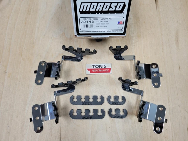 Moroso Spark Plug Wire Holder 72143 Centerbolt Loom Kit 7-9mm Black 87-97 SBC