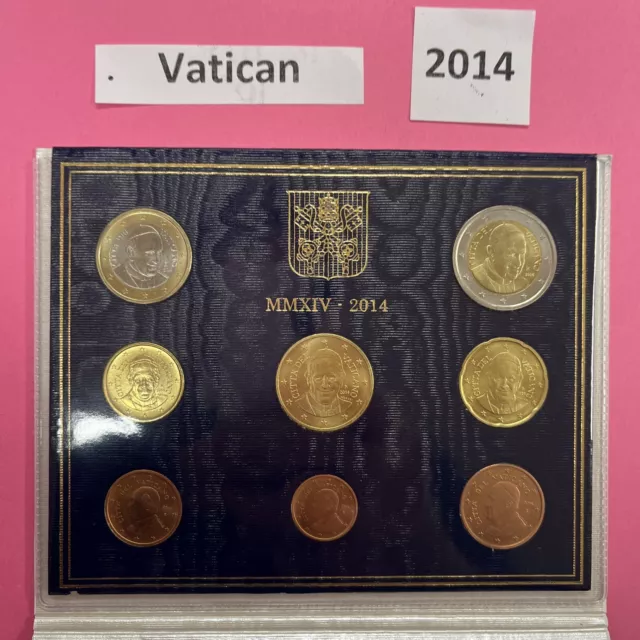 Coffret BU 8 pièces  Vatican 2014  de 1 cnt à 2 euros BE Neuve 🇻🇦 François