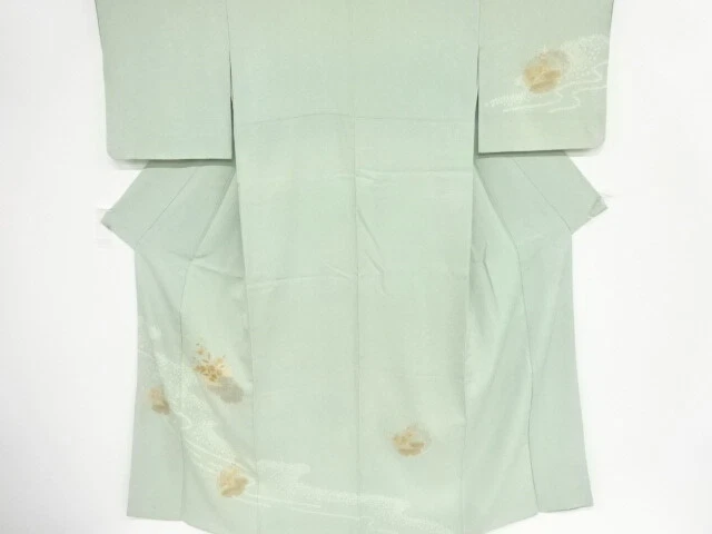 40446# Japanese Kimono / Antique Kimono / Embroidery / Shibori / Snowflake &