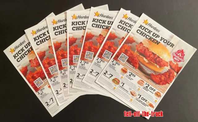 Hardee's Restaurant coupon 7 full sheets Exp 10/31/2023 Hardees 105 Coupons