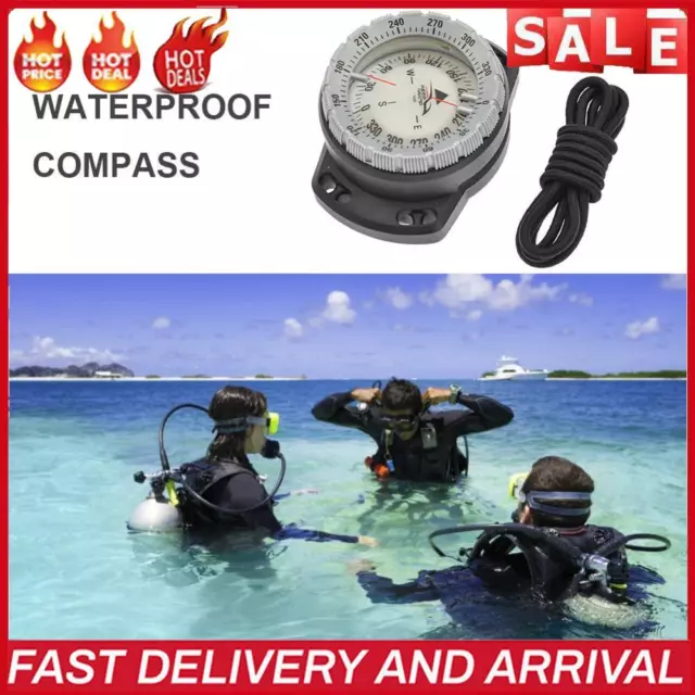 VRHN Outdoor Diving Compass, 50m, Elastic Rope, Waterproof, with Leu