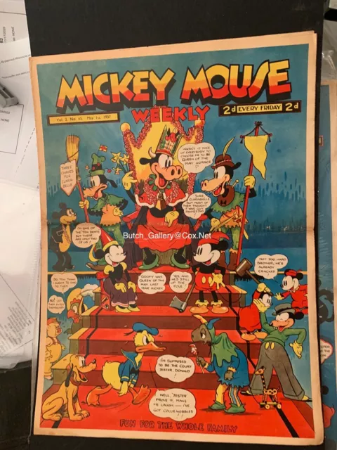 MICKEY MOUSE WEEKLY Walt Disney 1937 magazine comic