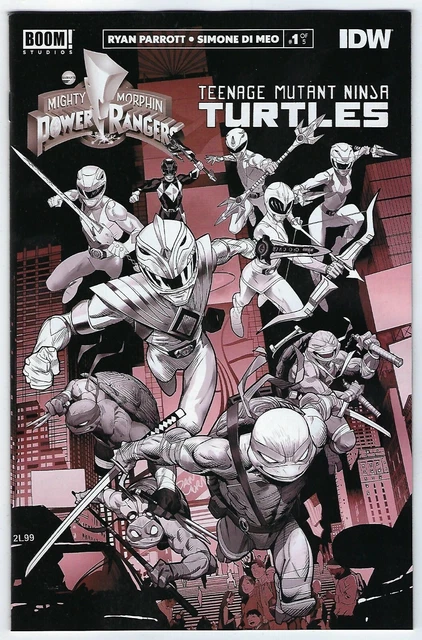 Power Rangers Teenage Mutant Ninja Turtles # 1 Unlock B&W Variant NM