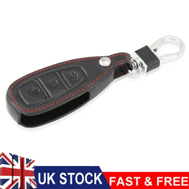 For Ford Fiesta Focus Mondeo Kuga 3 Button Remote Key Fob Pu Leather Cover Case