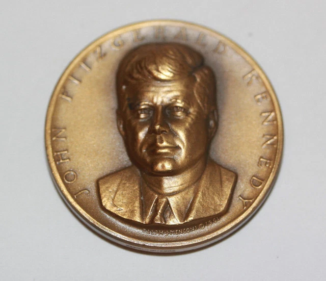Vintage John F Kennedy Presidential Art Medal, Medallic Art Co. Bronze Token