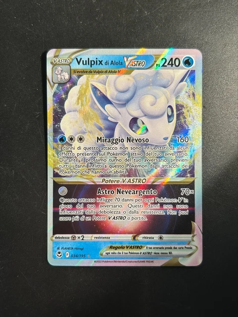 CARTE POKEMON VULPIX V Astro 034/195 Tempesta Argentata Ita Mint EUR 8 ...