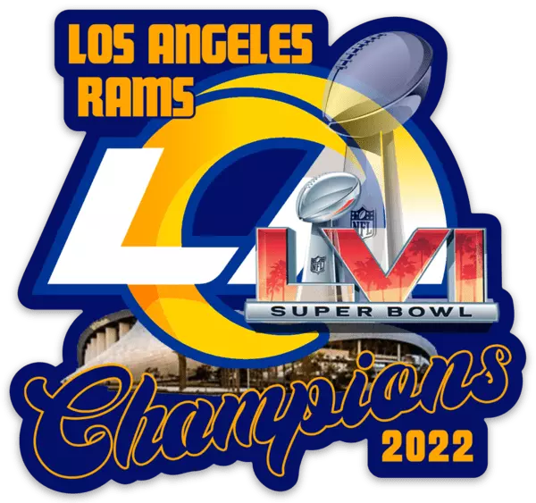 Los Angeles L.A. Rams SuperBowl LVI 56 Champions Football Logo Die-cut STICKER