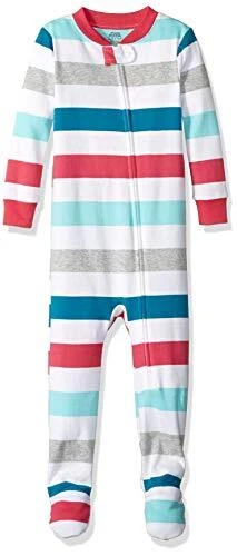 Amazon Essentials Baby Zip-Front Footed Sleeper, White, Size 0.0 Qeks