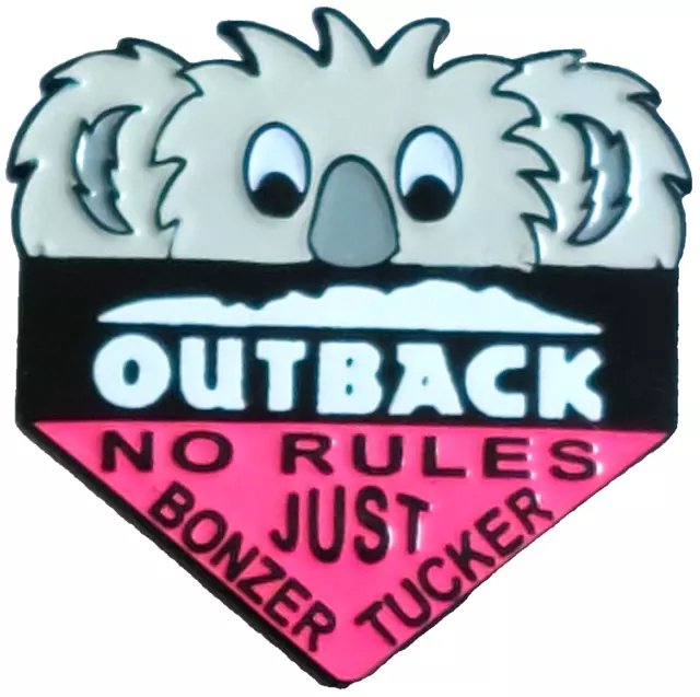 Outback Steakhouse Restaurant '"NO RULES JUST BONZER TUCKER" Lapel Pin