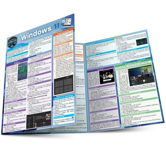 MICROSOFT WINDOWS 11: Quickstudy Laminated Computer Reference £10.30 ...