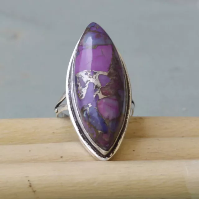 Elegant Purple Copper Gemstone 925 Sterling Silver Handmade Ring All Size AC-105 2