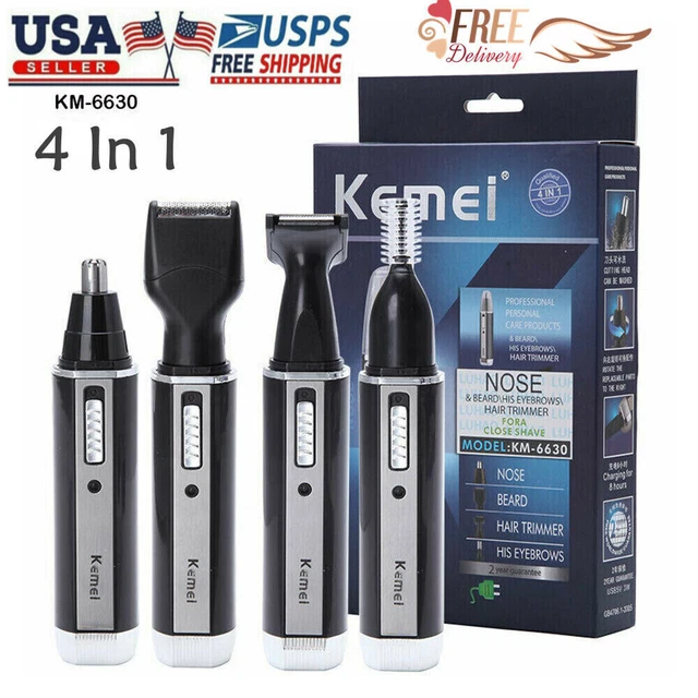 4 in 1 Mens Grooming Kit with USB Rechargeable Nose and Ear Hair Trimmer for Men