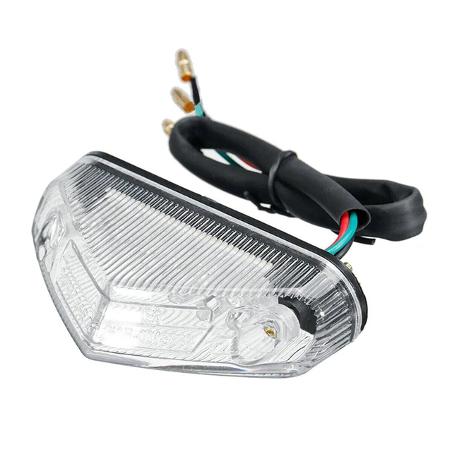 Fanale Posteriore LED Per Moto Aramox 12V – Universale, Luce Bianca, Lente Trasparente, 3 LED, Dimensioni 60x31 Mm, Facile Installazione