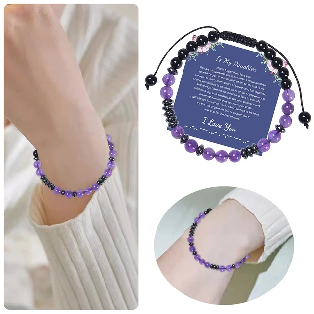 An meine Tochter, Code-Armband, I Love You, Code-Armbänder, verstellbare Perlen